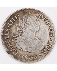 1808 Peru 2 Reales silver coin Lima JP KM#95 nice VF