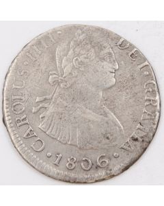 1806 Peru 2 Reales silver coin LIMA JP KM#95 circulated
