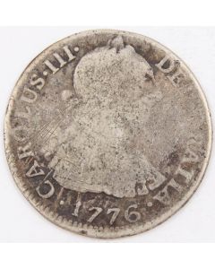 1776 Peru 2 Reales silver coin Lima MJ KM#76 circulated