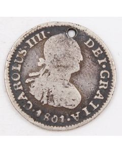 1801 Bolivia 1/2 Real silver coin PTS PP KM-69 circulated 