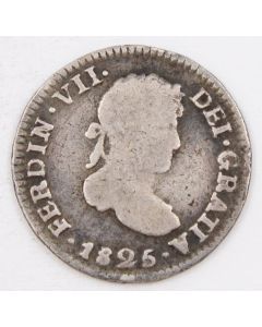 1825 Bolivia 1/2 Real silver coin PTS JL KM-90 circulated