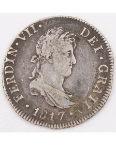 1817 Bolivia 2 Reales silver coin Potosi PJ KM#83 VF