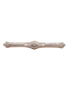 Edwardian Diamond Brooch 14K Yellow & White Gold Filigree Bar w/Appraisal $1,400