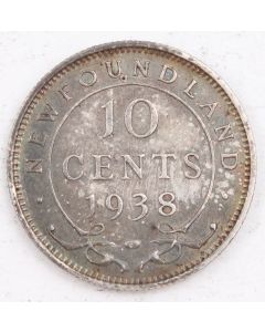 1938 Newfoundland 10 Cents EF+