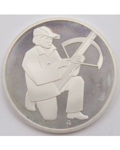 1981 Ridggenberg Switzerland silver Crossbow Medallic coin Cameo Gem Proof 