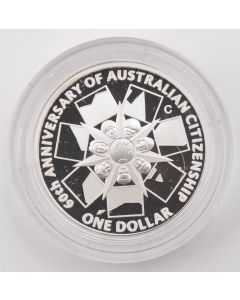 2009 Australia $1 Royal Mint 999 Silver Coin - 60 Years of Australian Citizenship 