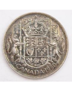 1950 no-design in 0 with die-break through 0 Canada 50 cents EF+