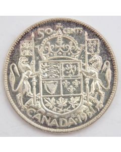 1951 Canada 50 cents Choice AU/UNC