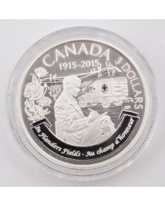 2015 $3 Fine Silver Coin - 100th Anniversary of In Flanders Fields