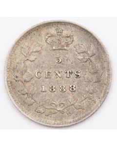 1888 Canada 5 cents nice EF/AU
