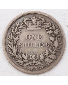 1839 Great Britain Shilling circulated