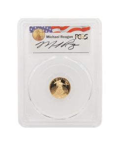 2010-W $5 Gold Eagle PCGS PR69DCAM Michael Reagan Ronald Reagan Legacy 1/10 oz