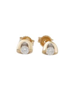 14K Yellow Gold Diamond Stud Earrings