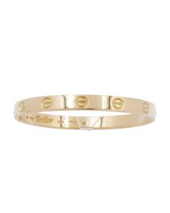 Vintage Cartier Love Bracelet 1970 18K Yellow Gold Bangle Size: 17 