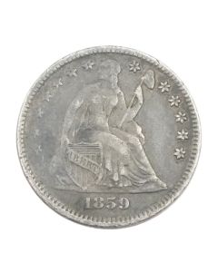 1859 seated liberty Half Dime nice VF+