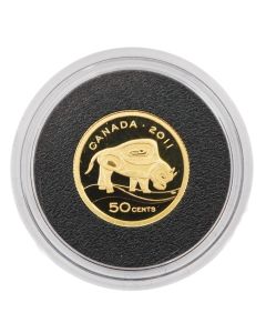 2011 Canada Gold Wood Bison 50 Cent Coin .9999 Pure 1.27g Proof