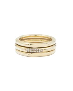 Links of London 18K Yellow Gold Diamond Ring 0.08 CT Size 4.75