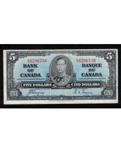 1937 Canada $5 banknote Coyne Towers C/S 6296736  VF+