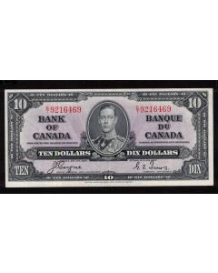 1937 Canada $10 banknote Coyne Towers E/T 9216469 EF+