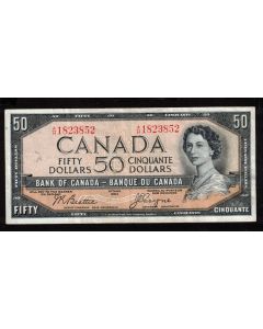 1954 Canada $50 devils face banknote Beattie Coyne A/H 1823852 VF