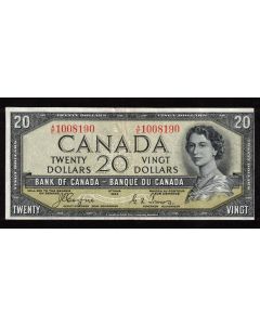 1954 Canada $20 devils face banknote Coyne Towers A/E 1008190 VF