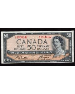 1954 Canada $50 devils face banknote Beattie Coyne A/H 1856047 VF/EF
