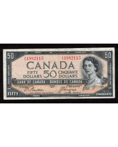 1954 Canada $50 devils face banknote Beattie Coyne A/H 1882115 VF