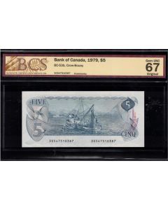 1979 Canada $5 banknote BC-53b Crow Bouey 30547510387 BCS GEM UNC-67