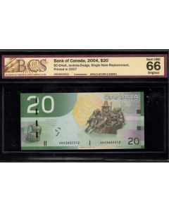 2004 PD07 Canada $20 replacement Jenkins Dodge ARA3602512 BCS GEM UNC66