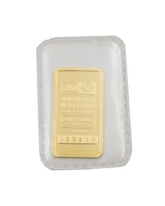 Johnson Matthey 5 Gram Gold Bar Sealed .9999 Fine JM Logo Vintage Bullion