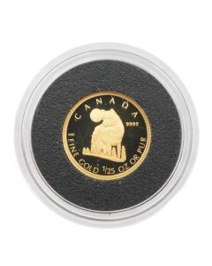 2007 Canada 50 Cents 1/25 oz .9999 Fine Gold Proof Coin - The Wolf RCM 