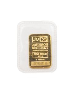 Johnson Matthey 1 Gram Gold Bar Sealed .9999 Fine JM Logo Vintage Bullion