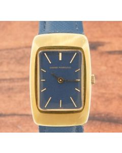 Girard-Perregaux 9113 Blue Dial 18K Yellow Gold Manual Wind Vintage Mens Watch 
