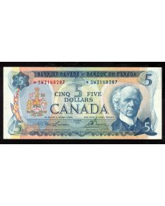 1972 Canada $5 replacement note Lawson Bouey *SW2148287 EF+