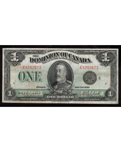 1923 Canada $1 banknote DC-25o Campbell Clark E448292672  FINE+