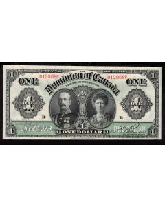 1911 Canada $1 banknote DC-18d SN 012968P Choice AU/UNC EPQ