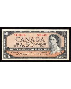 1954 Canada $50 banknote Beattie Rasminsky B/H 4694485 a/EF
