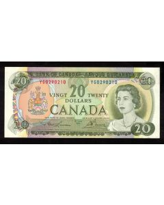 1969 Canada $20 banknote Lawson Bouey YG 0290210 nice Choice UNC