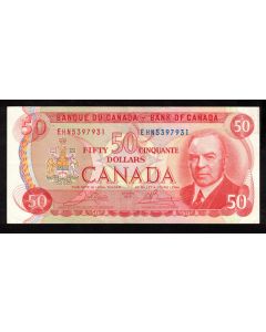 1975 Canada $50 note RCMP Musical Ride Crow Bouey EHN 5397931 a/EF
