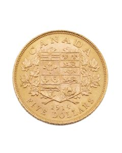1914 Canada $5 gold coin  Very Nice CH UNC
