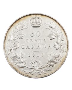 1913 Canada 50 cents EF cleaned