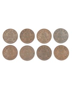 1922 1923 1924 1925 1926 1927 1930 1931 Canada 8x key date cents VG