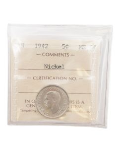 1942 Canada 5 cents ICCS MS-64