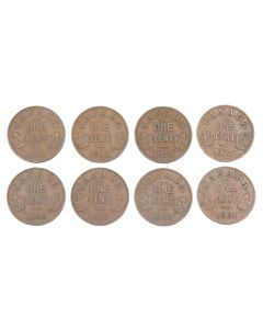 Canada 8 x key date cents 1922 1923 1924 1925 1926 1927 1930 1931 VG