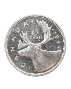 1954 Canada 25 cents Choice UNC
