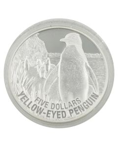 2011 New Zealand $5 Yellow-Eyed Penguin 1oz Silver Proof Coin