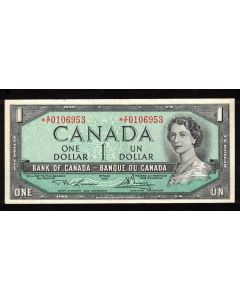 1954 Canada $1 replacement banknote Lawson Bouey *X/F 0106953 EF+