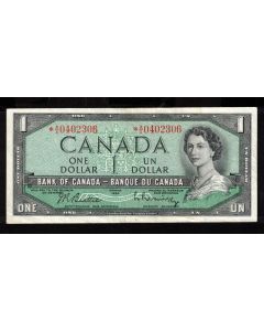 1954 Canada $1 replacement note Beattie Rasminsky *A/A 0402306 EF+