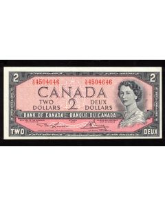 1954 Canada $2 banknote Lawson Bouey VG 4504646  Choice AU