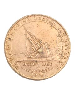 1892 SS Beaver HBC copper ship relic No.7328 on edge   ex-jewelry remnants